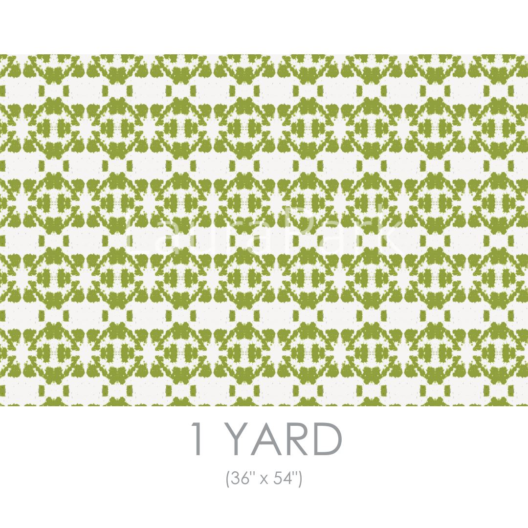 Mosaic Green Fabric by the Yard - Image 2