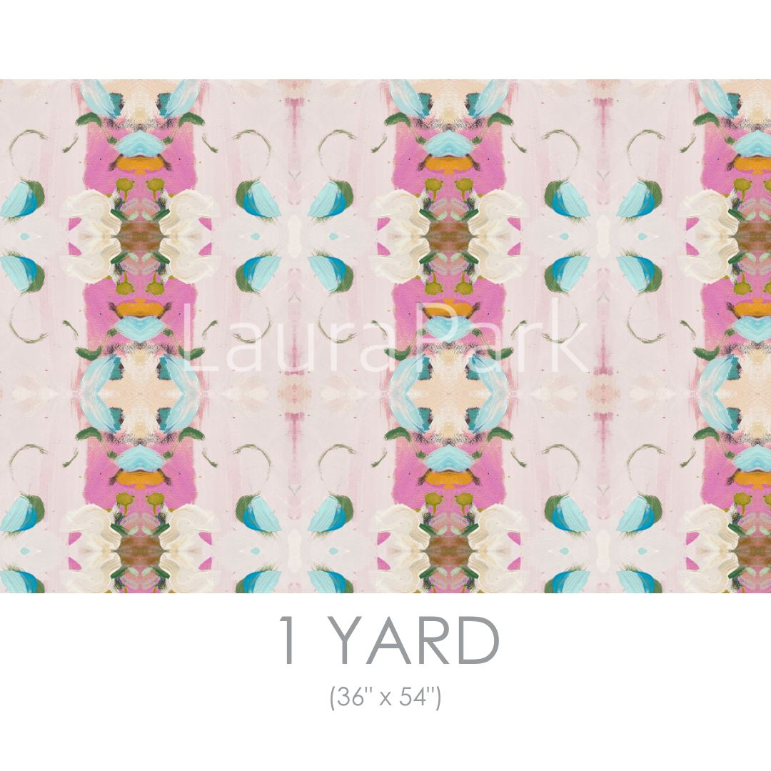 Monet's Garden Pink Fabric by the Yard - Image 2