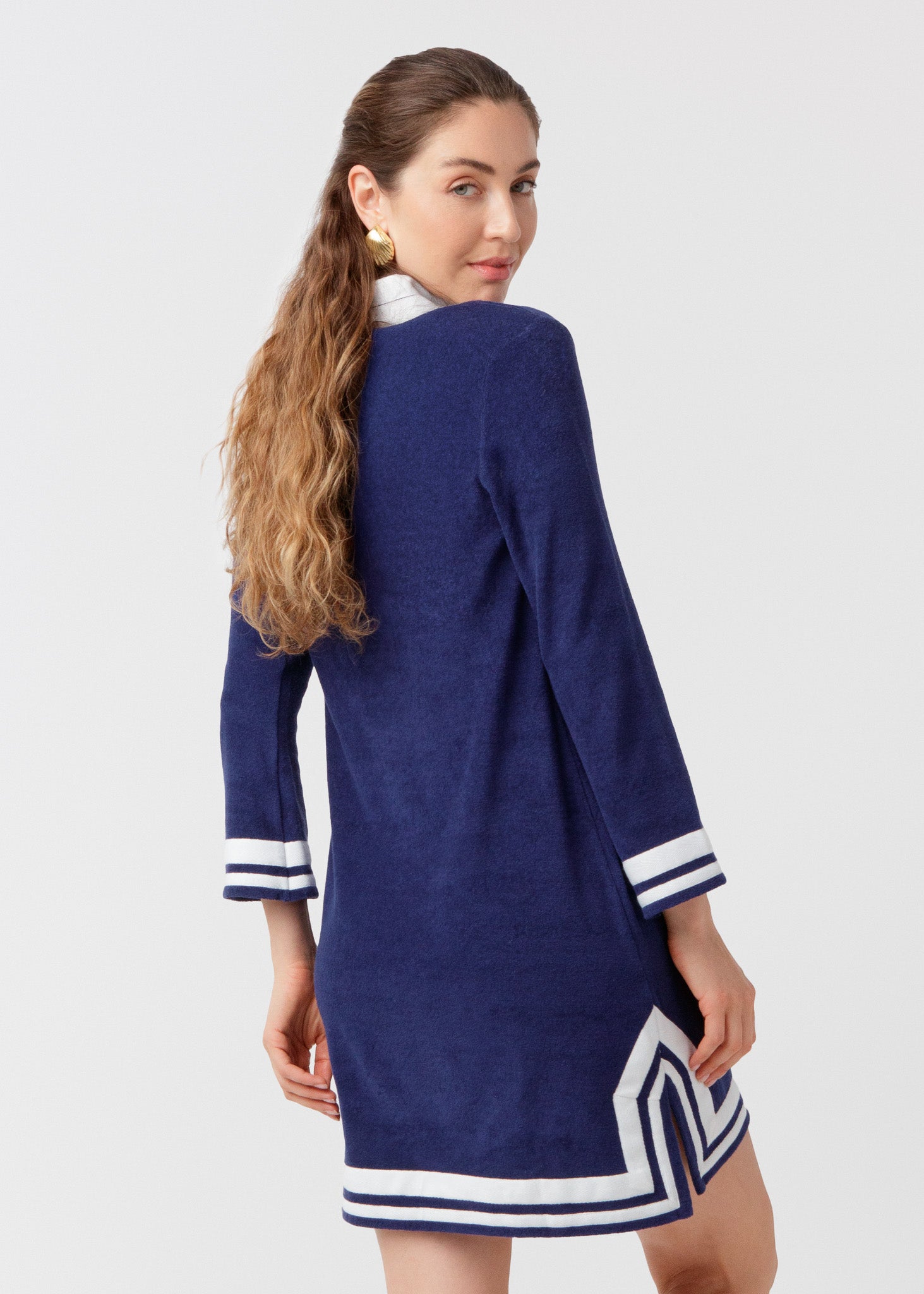 Navy/White Terry Tunic Dress - Image 4