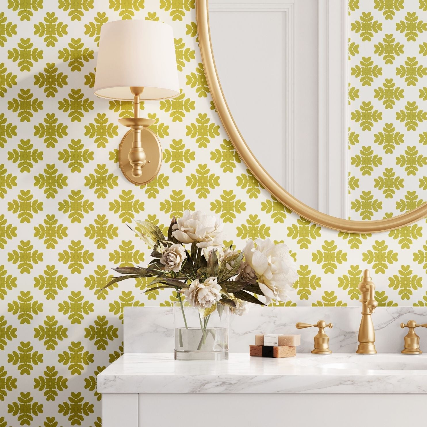 Brushstrokes Citrine Peel and Stick Wallpaper