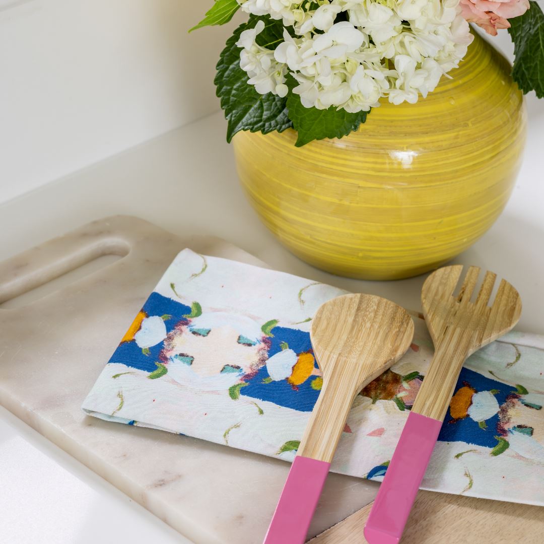 Monet's Garden Navy Tea Towel - Image 2