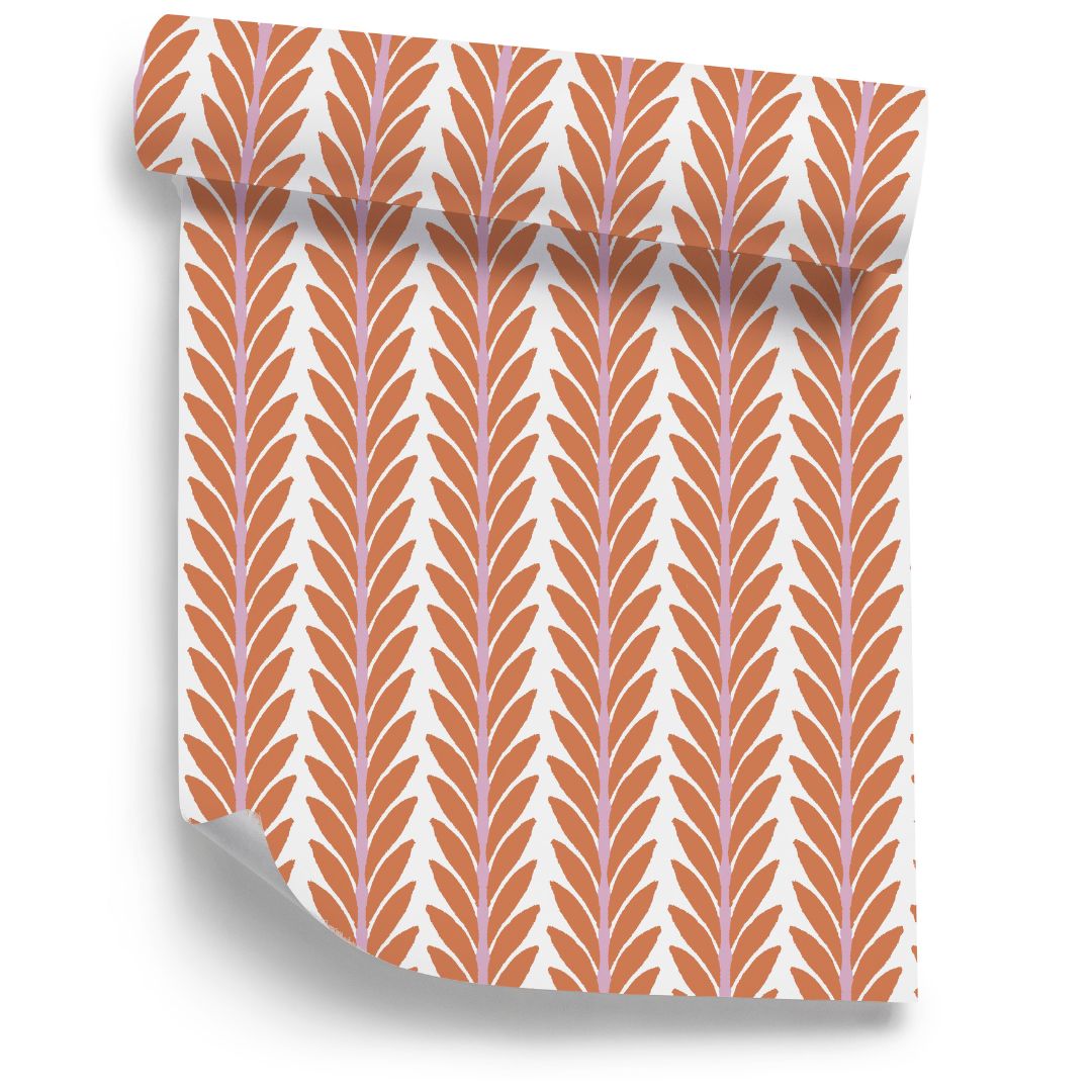 Frond Orange Peel and Stick Wallpaper - Image 2