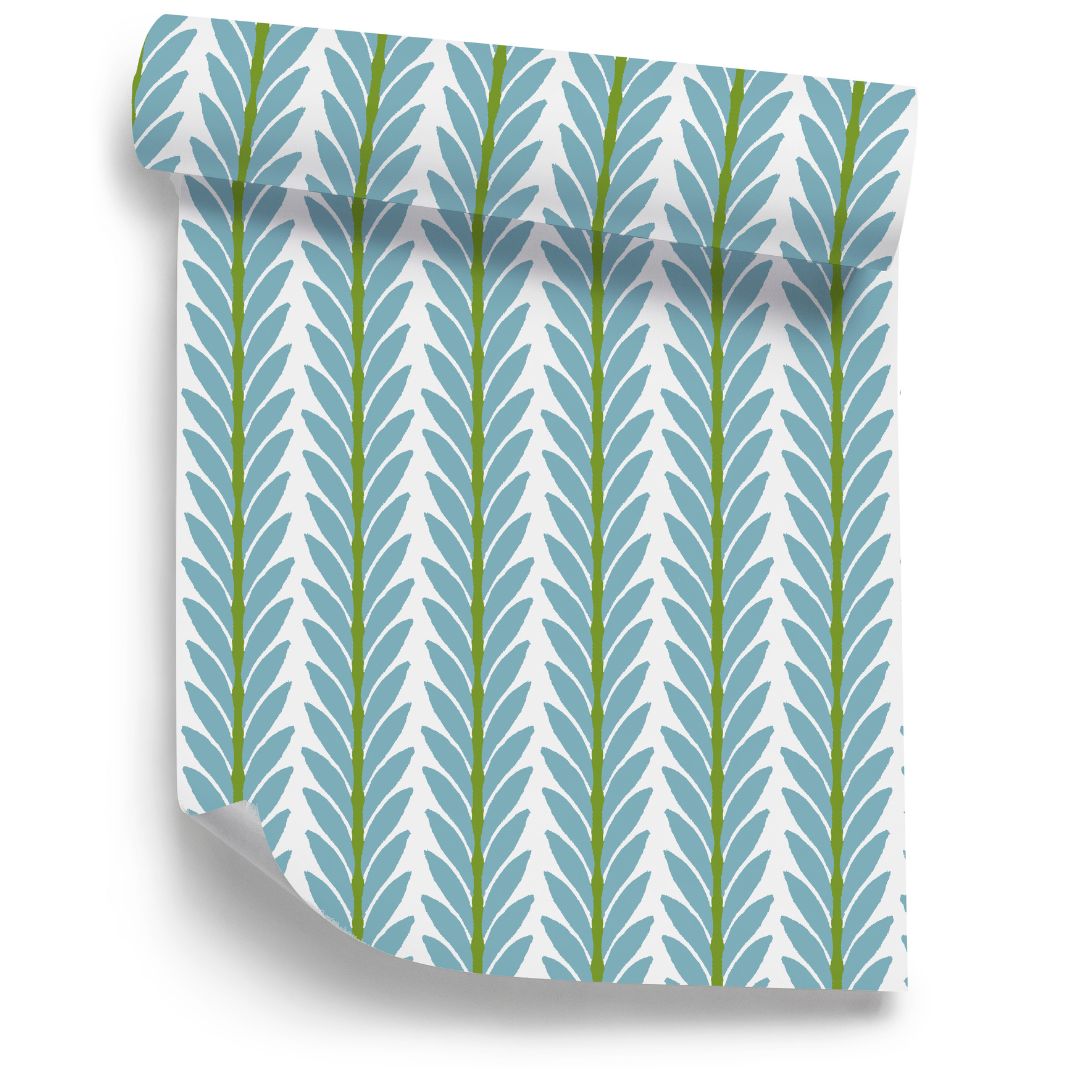 Frond French Blue Peel and Stick Wallpaper - Image 2