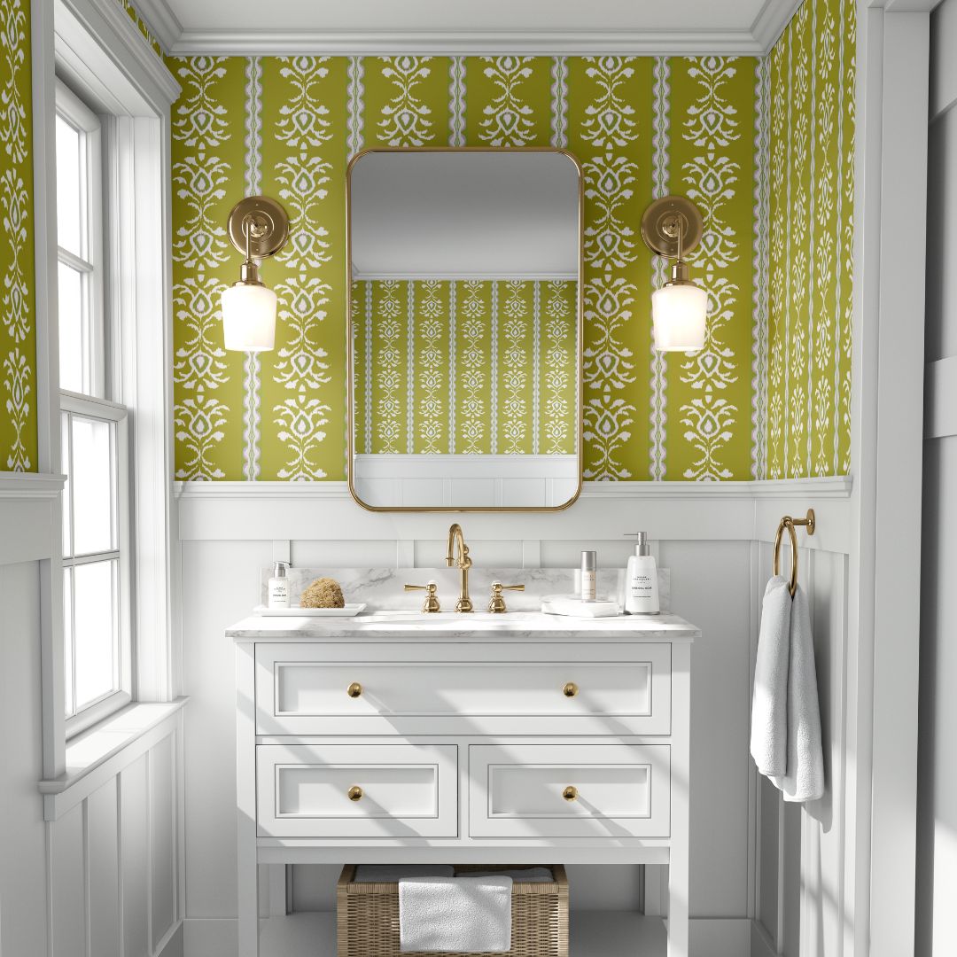 Rosemary Stripe Chartreuse Wallpaper - Image 2