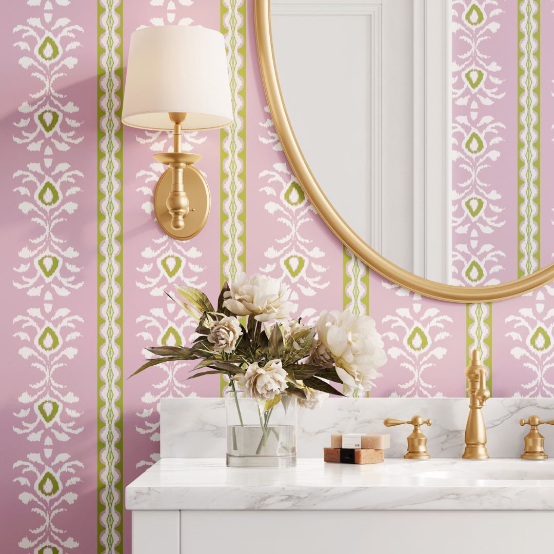 Rosemary Stripe Pink Peel and Stick Wallpaper