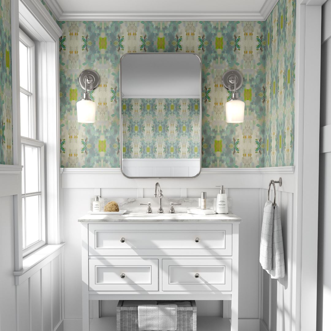 Coral Bay Green Wallpaper - Image 2