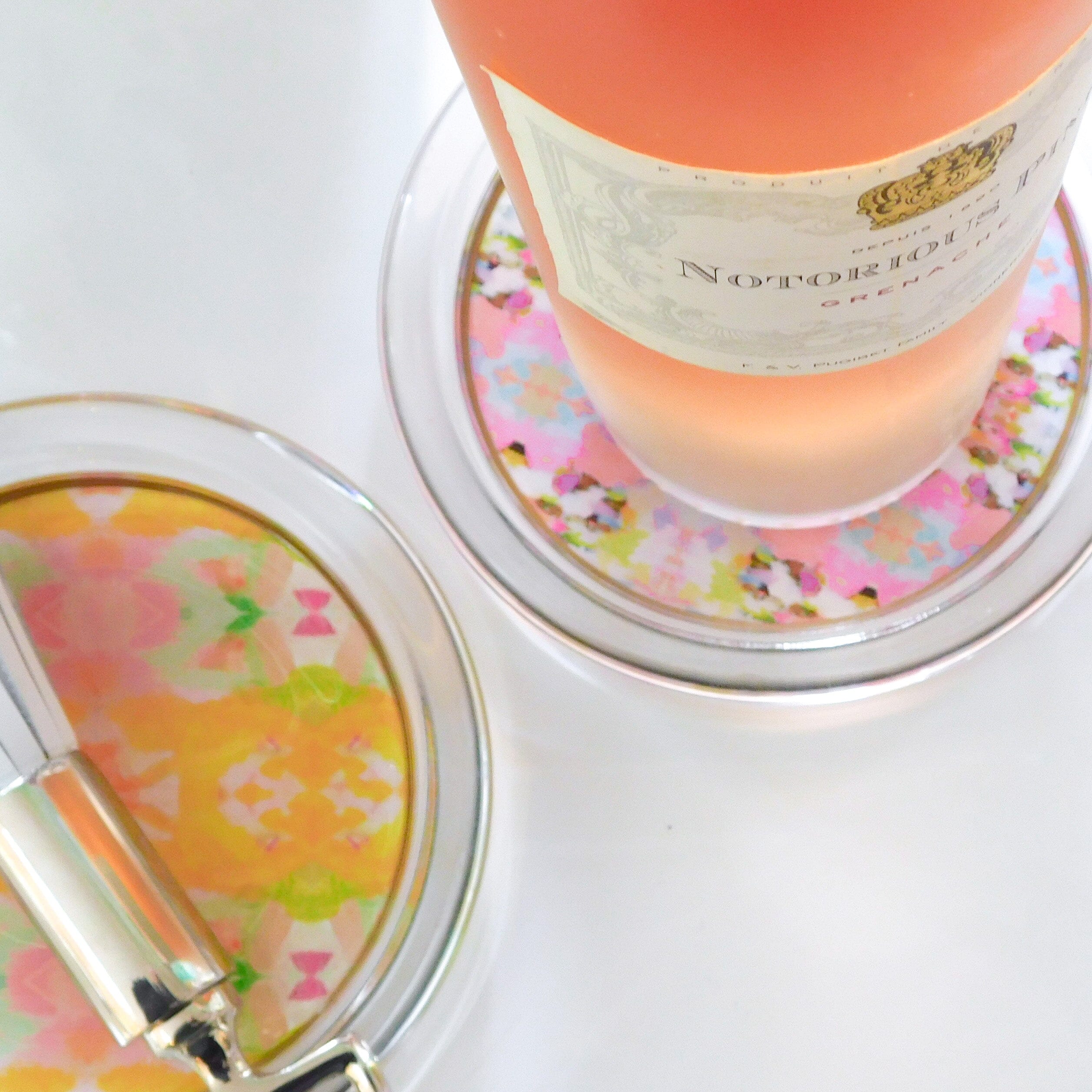 Cabana Pink Large Glass Coaster - Image 2