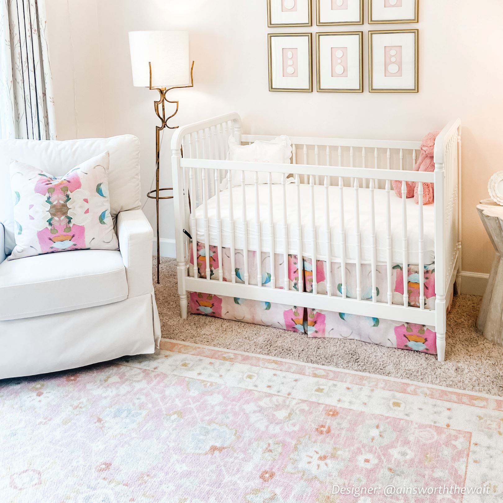 Monet's Garden Pink Fabric by the Yard - Image 3