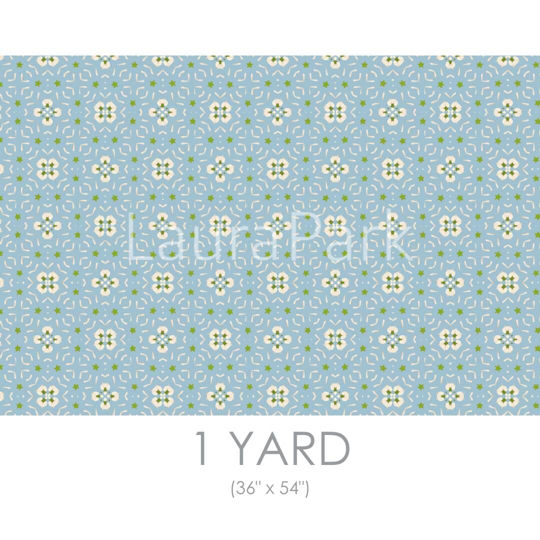 Dorset Garden Blue Fabric by the Yard - Image 2