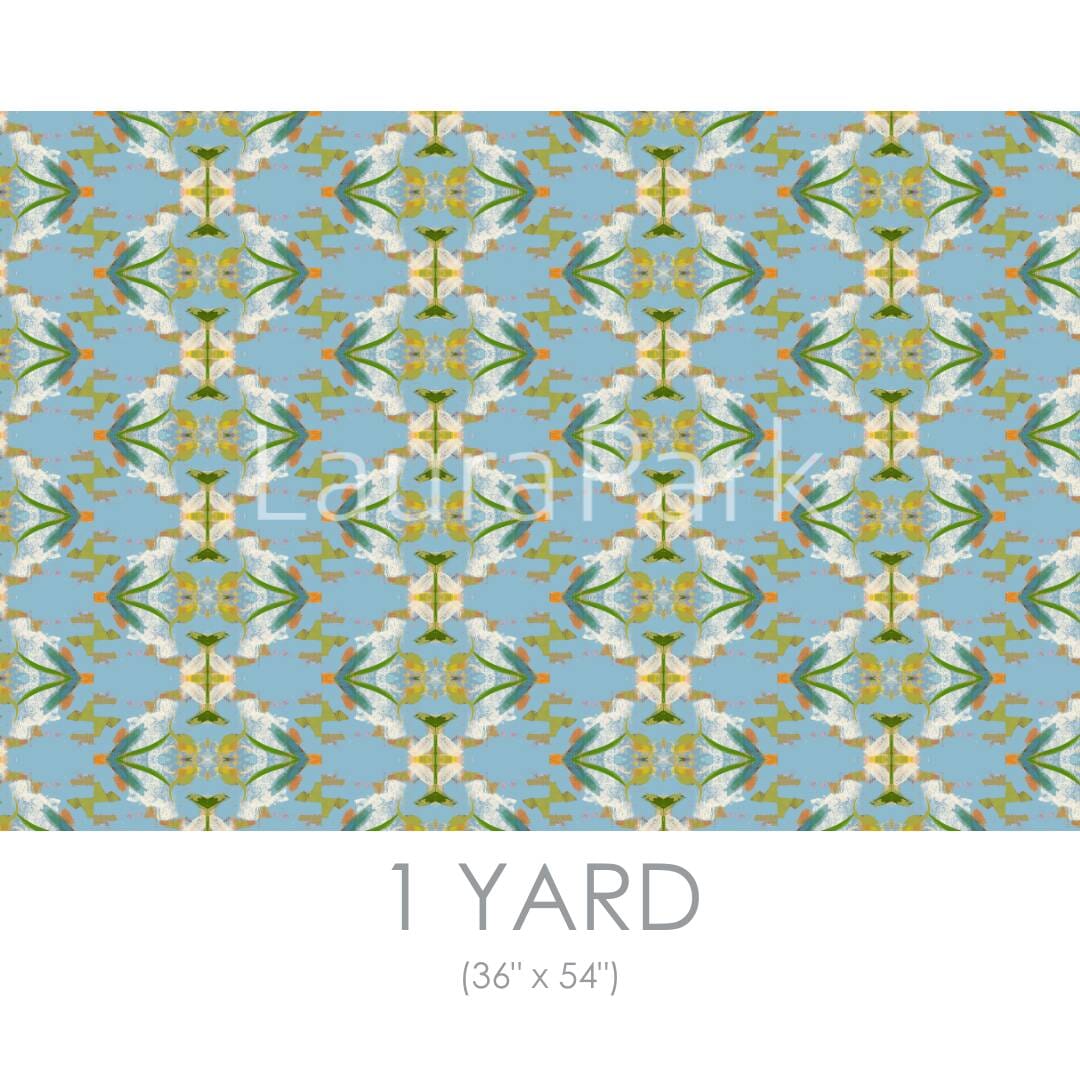 English Garden Blue Fabric by the Yard - Image 2