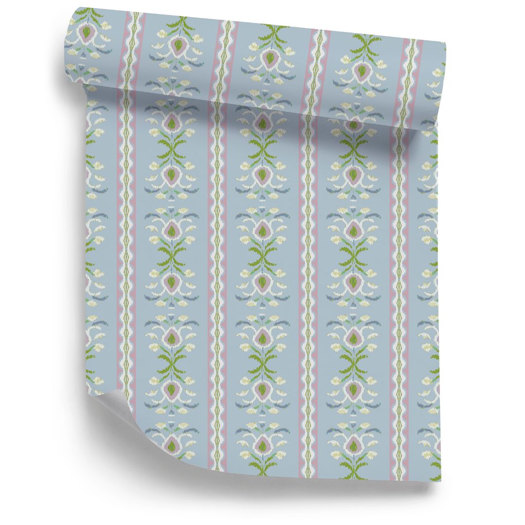 Rosemary Stripe Lavender Peel and Stick Wallpaper - Image 2