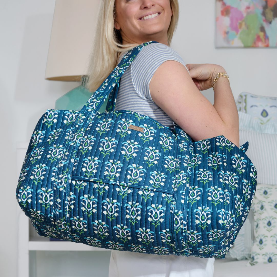 Rosemary Indigo Quilted Signature Duffle Bag - Image 2