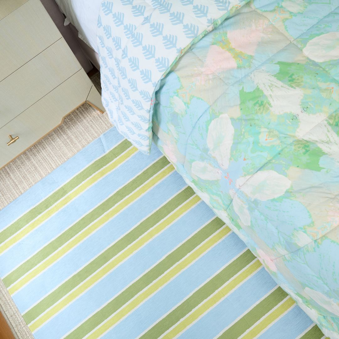 Striped Blue/Green Floor Mat - Image 5