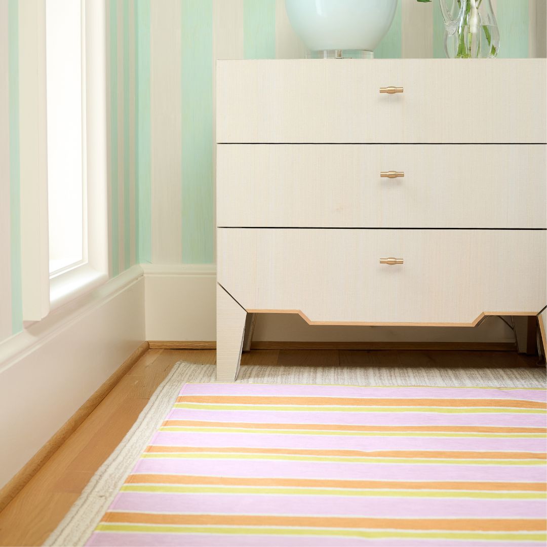Striped Pink/Orange Floor Mat - Image 5