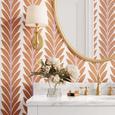 Frond Orange Peel and Stick Wallpaper