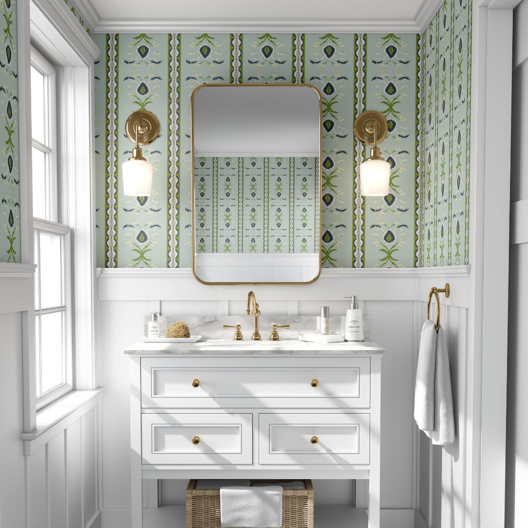 Rosemary Stripe Lagoon Wallpaper - Image 2