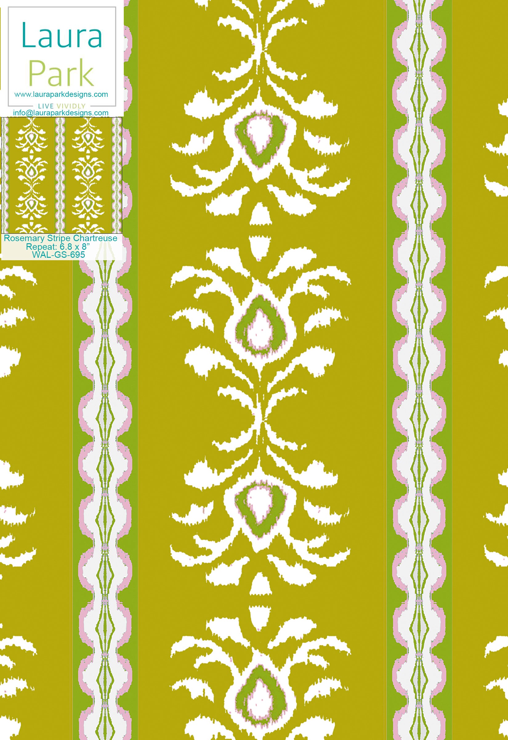 Rosemary Stripe Chartreuse Wallpaper - Image 3