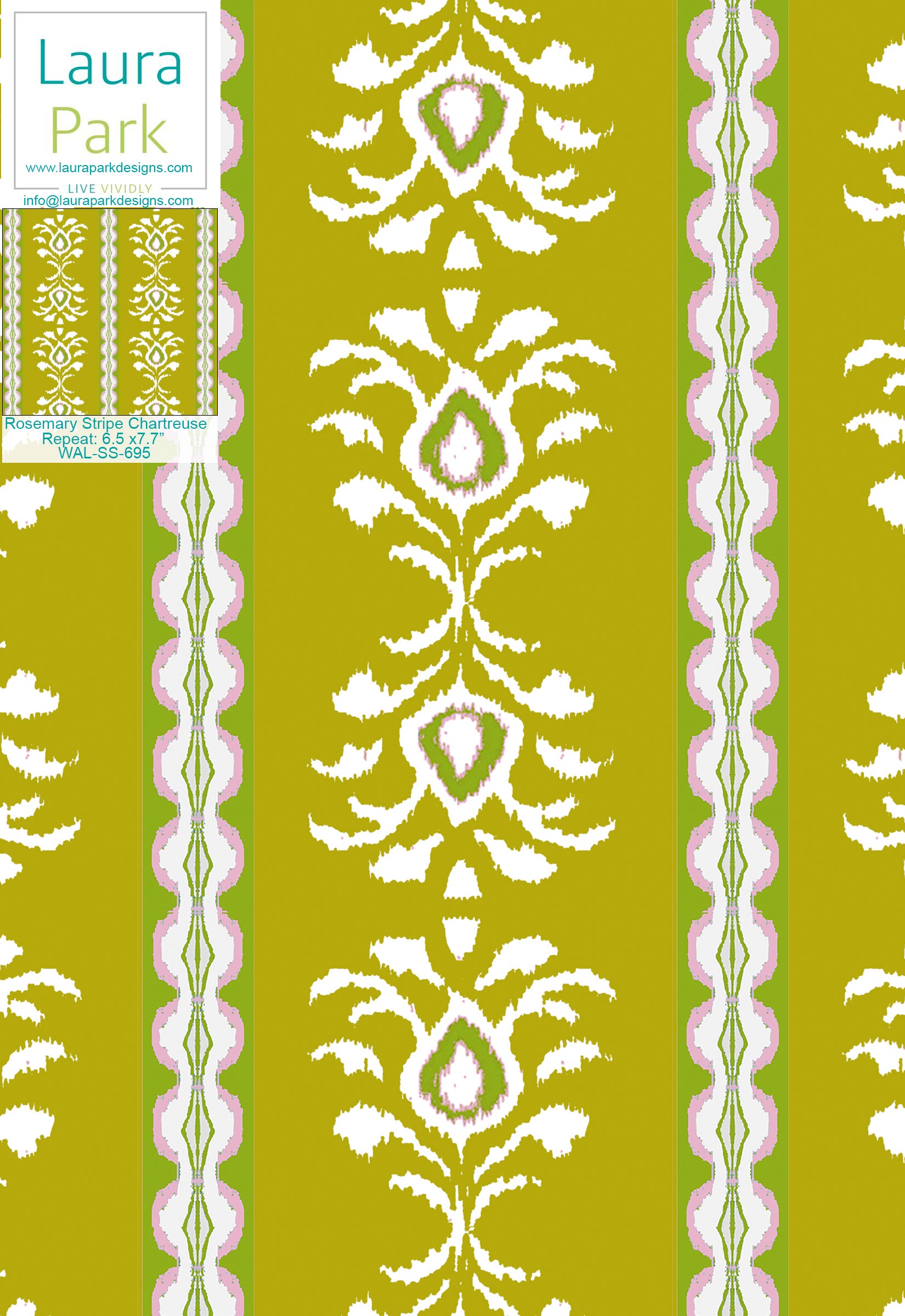 Rosemary Stripe Chartreuse Wallpaper