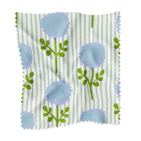 Marigold Ticking Stripe Blue Fabric by the Yard