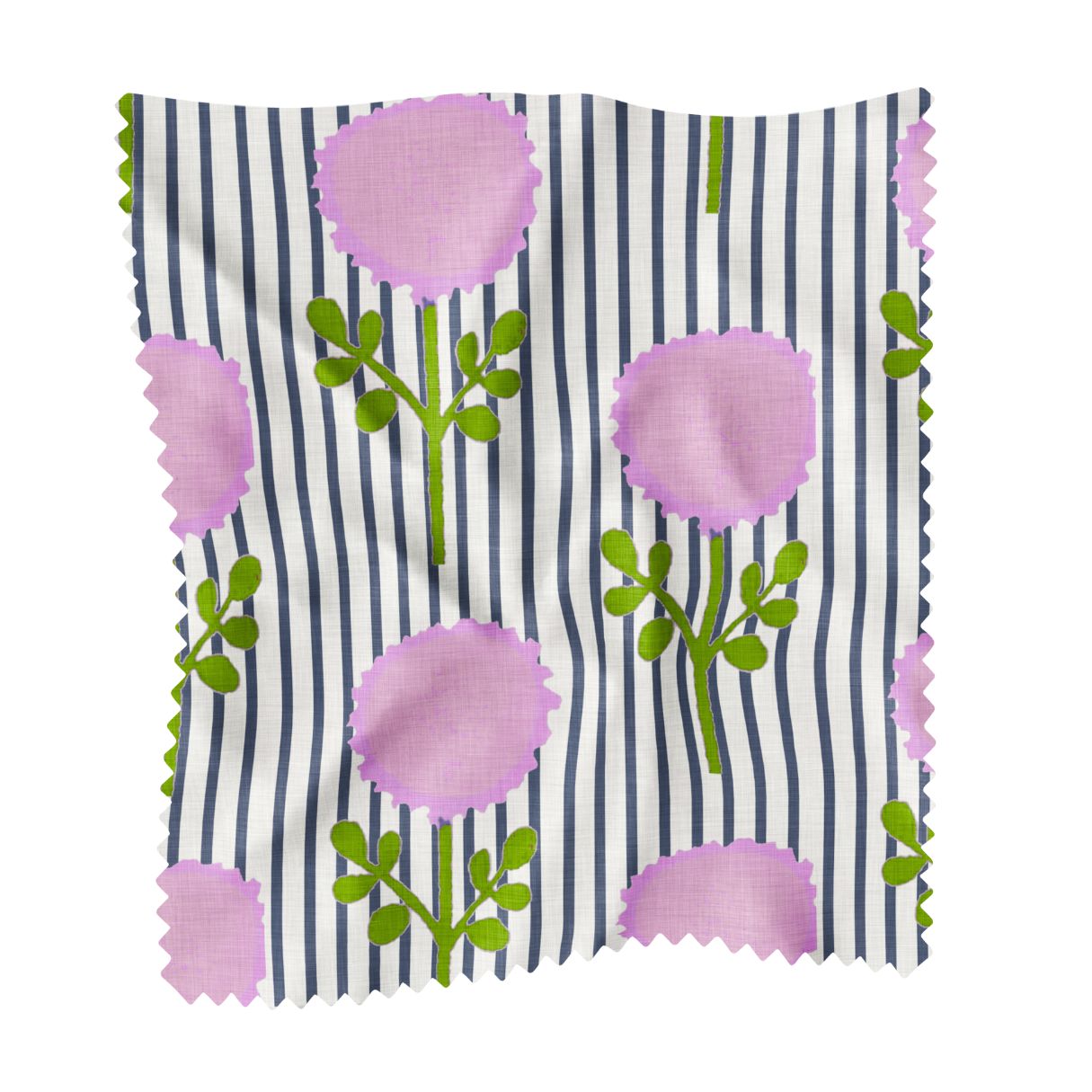 Marigold Ticking Stripe Pink Fabric by the Yard