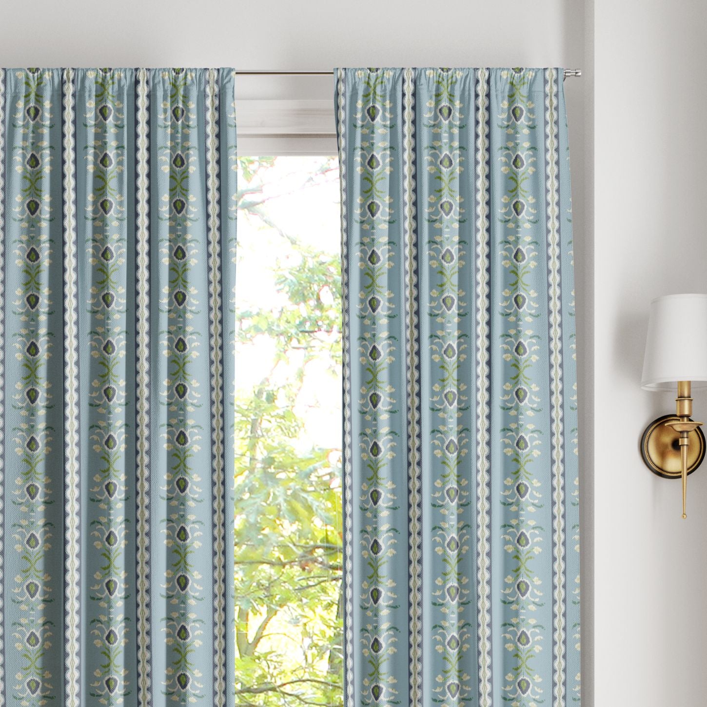 Rosemary Stripe French Blue Curtain Panel - Image 4