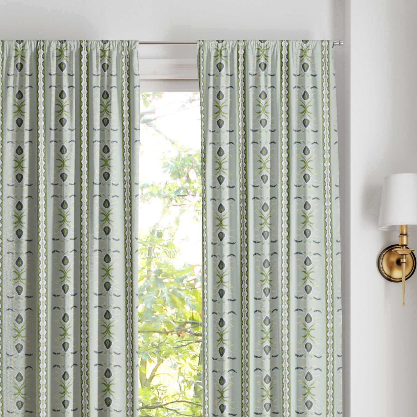 Rosemary Stripe Lagoon Curtain Panel - Image 4