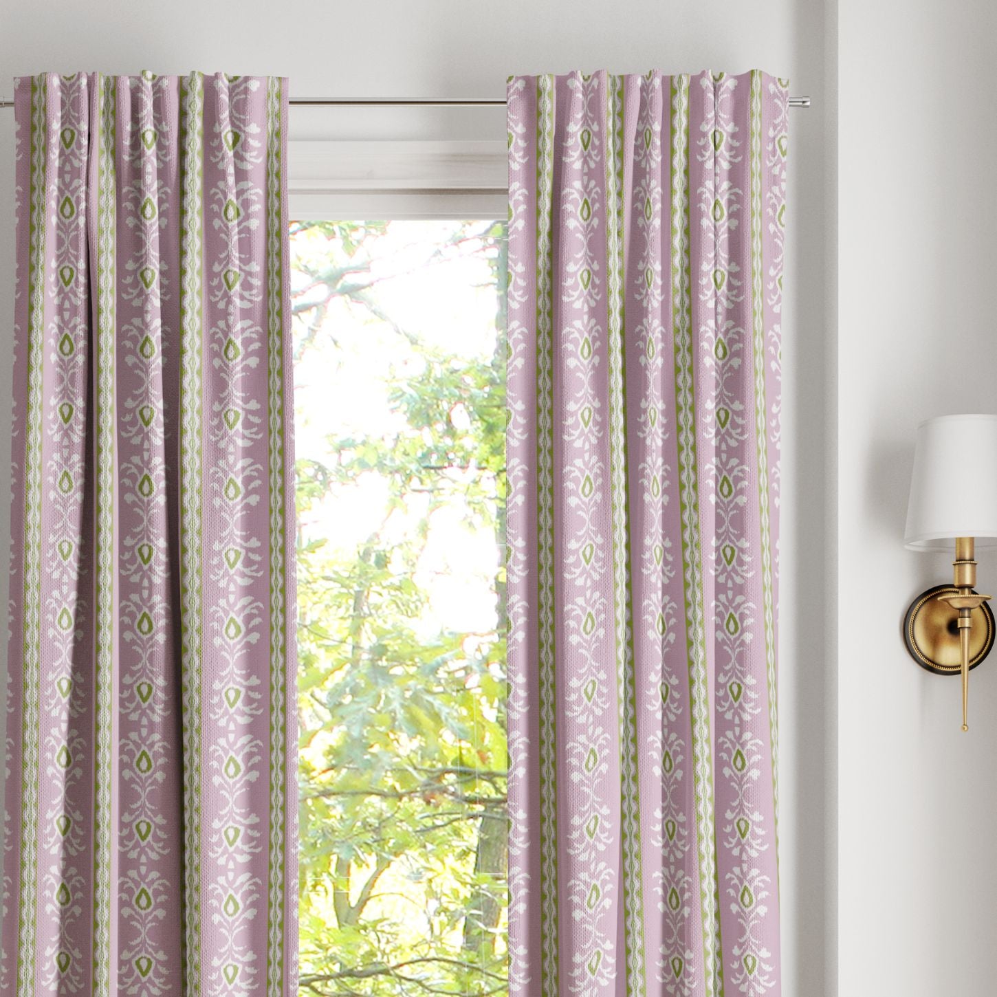 Rosemary Stripe Pink Curtain Panel - Image 2