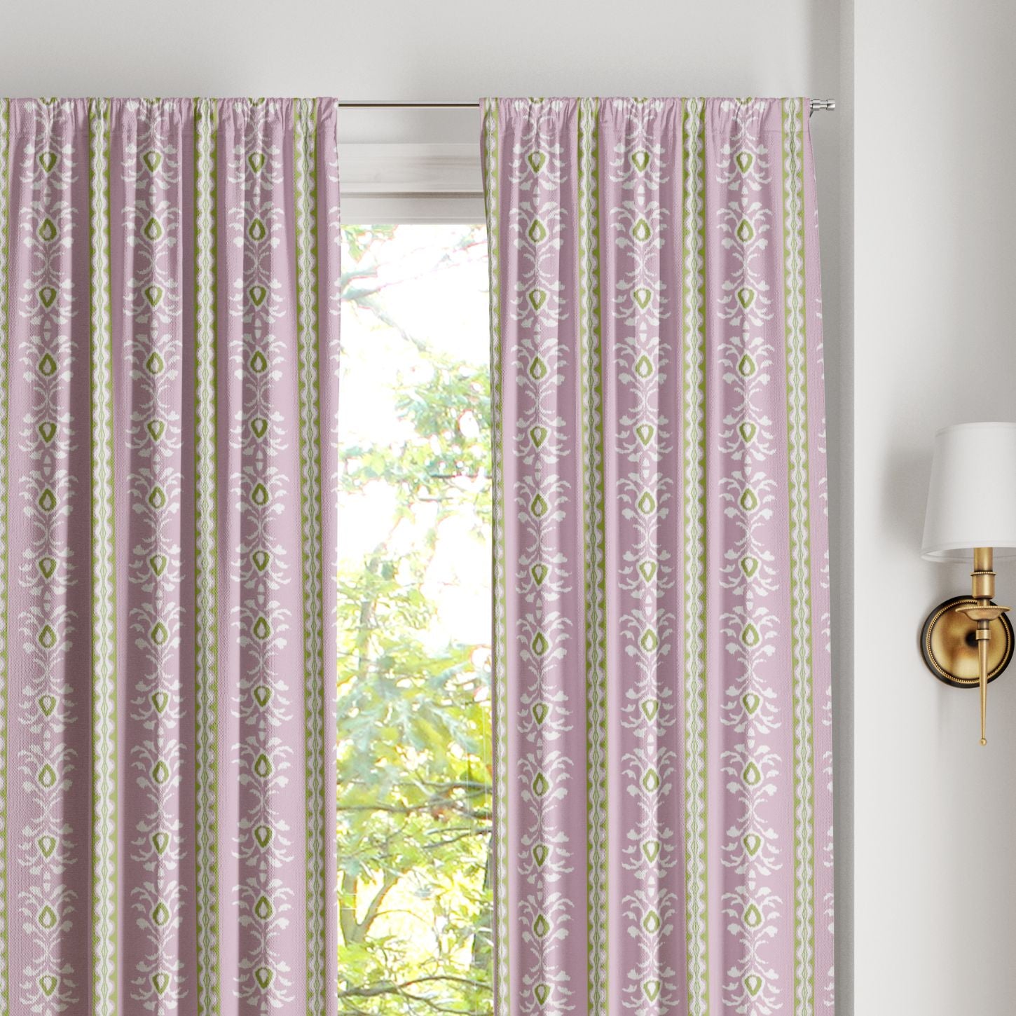 Rosemary Stripe Pink Curtain Panel - Image 4