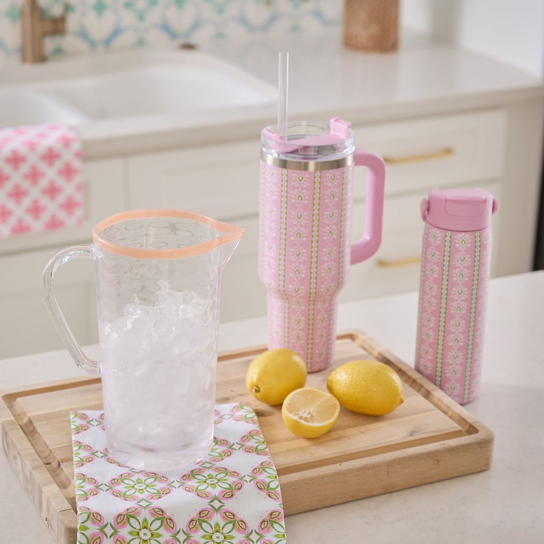 Rosemary Stripe Pink 24 oz. Insulated Water Bottle - Image 3